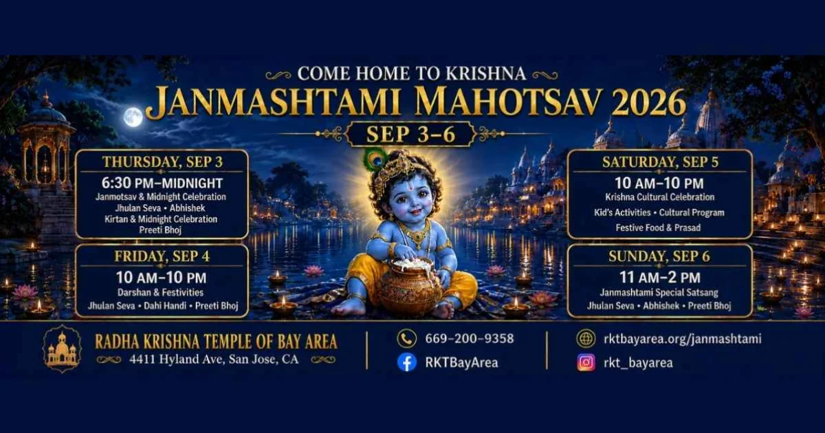 Janmashtami Mahotsav 2026 - Radha Krishna Temple Of Bay Area