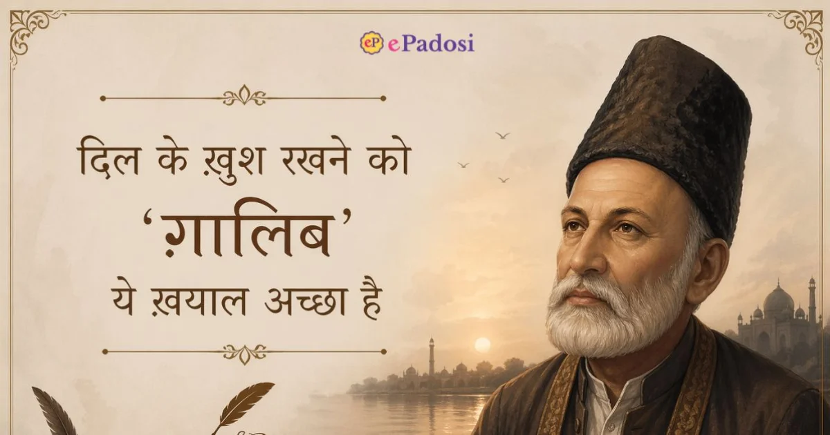 दिल के ख़ुश रखने को 'ग़ालिब' ये ख़याल अच्छा है