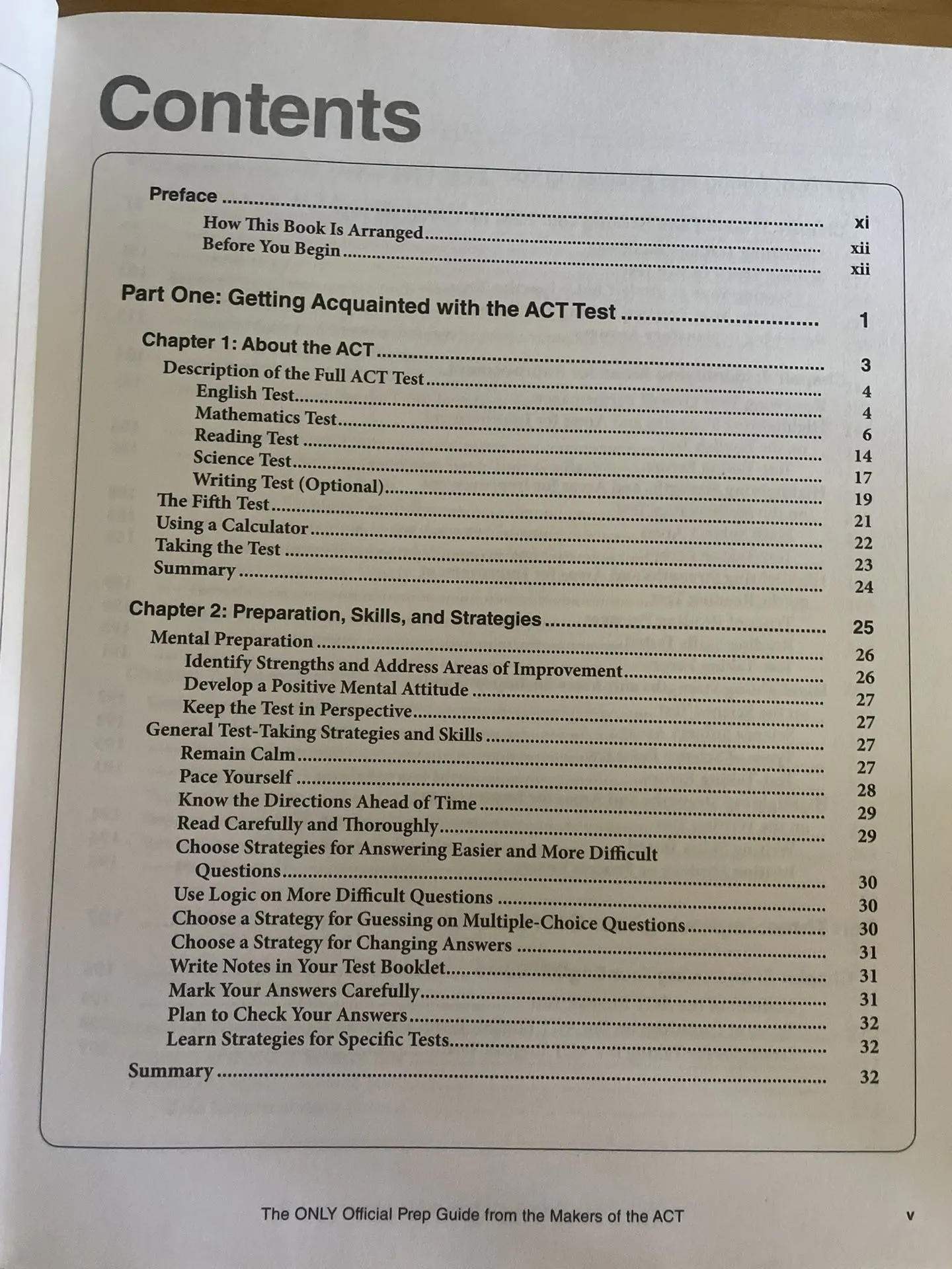 Official ACT Study book