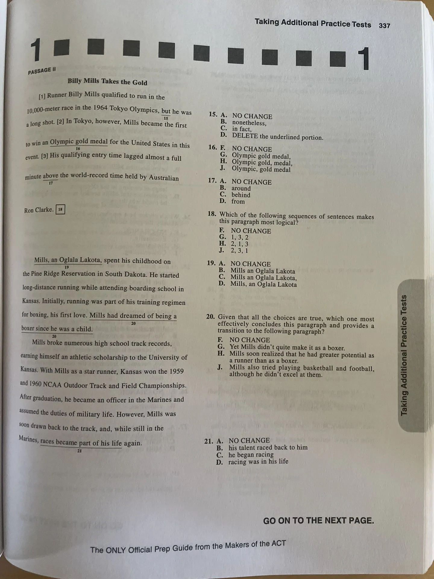 Official ACT Study book